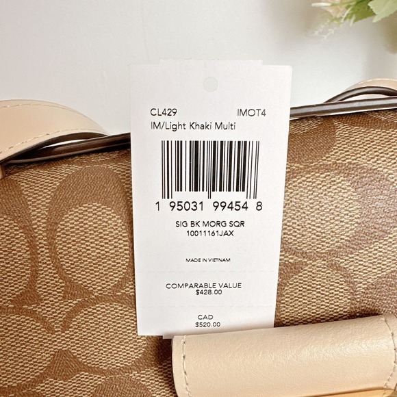 Coach CL429 Morgan Square Crossbody In Blocked IN Light Khaki Multi - Picture 6 of 6